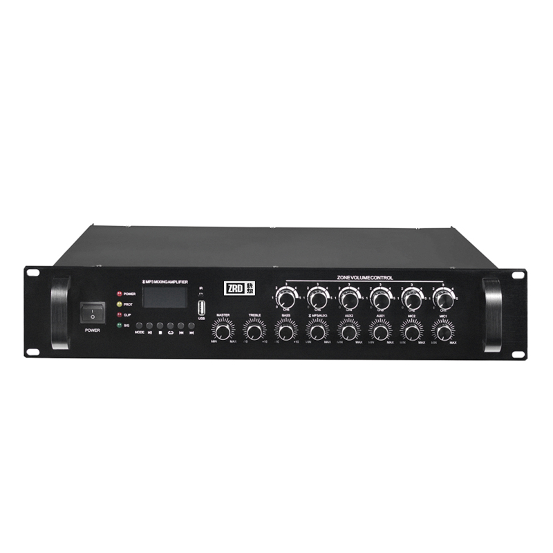 蓝牙、MP3、收音6分区可调音量合并广播功放60W JG-60MP